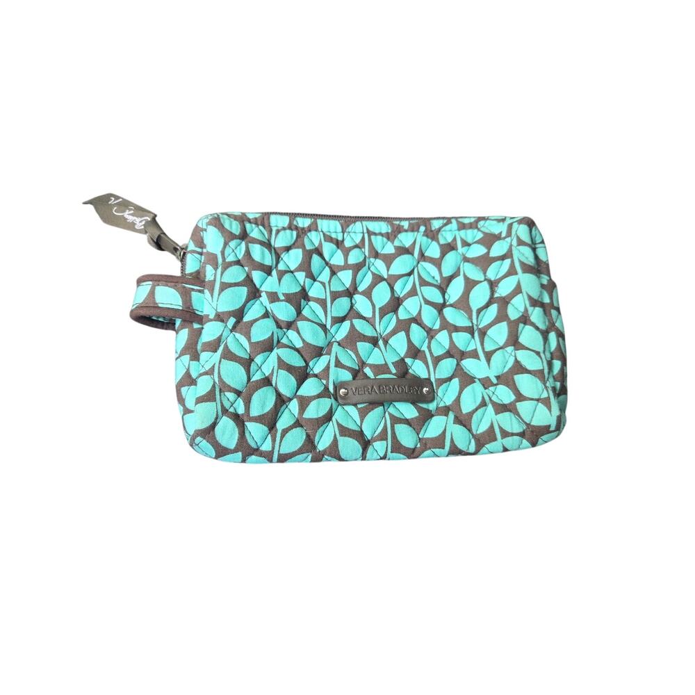 Vera Bradley Mint Green Leaves Pattern Makeup Bag Liner